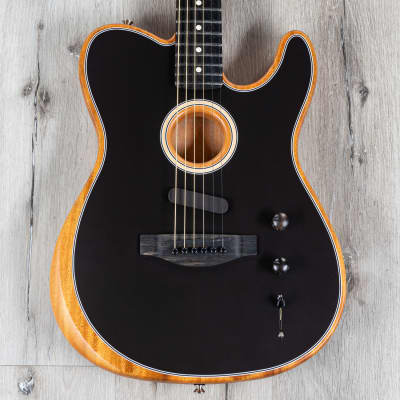 Fender American Acoustasonic Telecaster Electric Acoustic Guitar, Black image 1