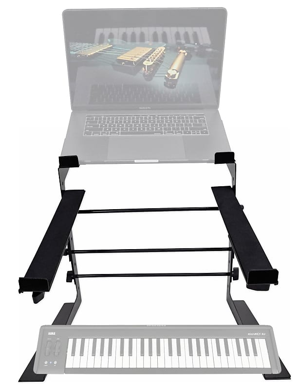 Rockville Dual Shelf Laptop+Controller Stand for Korg microKEY-49 Keyboard image 1