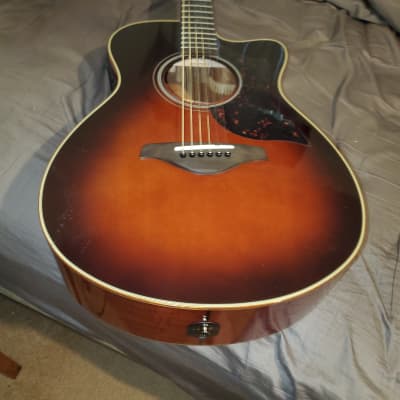 Yamaha AC1M-TBS Solid Sitka Spruce/Mahogany Concert Cutaway with Electronics 2010s - Tobacco Brown Sunburst image 2