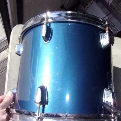 Lot of 2 Mapex V Series Hanging Toms 13" x 10" + 12" x 9" light blue with mounts Has double badges image 11