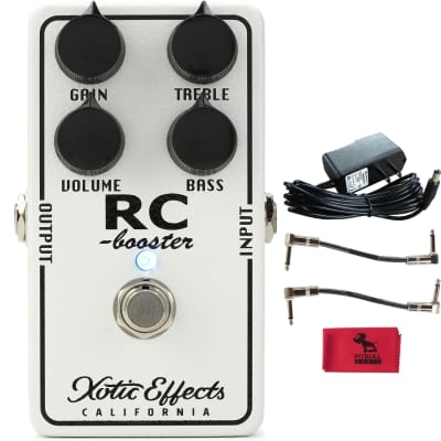 Xotic Effects 20th Anniversary RC Booster Classic Clean Boost Pedal w/ Power Supply, Cable & Cloth