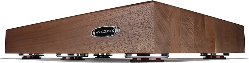 IsoAcoustics Delos Turntable Isolation Butcher Block Series: 2216W2 (22&quot; W x 16&quot; D x 3&quot; H) Walnut  			