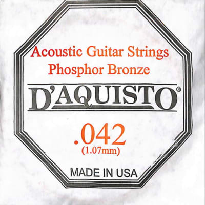 Three (3) - .042 Phosphor Bronze Wound - D'Aquisto Acoustic Guitar Strings for sale