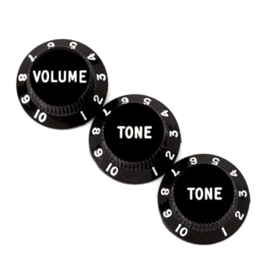 Fender Stratocaster Knobs, Black (Volume, Tone, Tone) (Set of 3) 0991365000 image 1