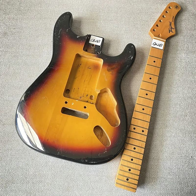 Tobacco Burst Stratocaster Strat Style Guitar Body with Maple | Reverb