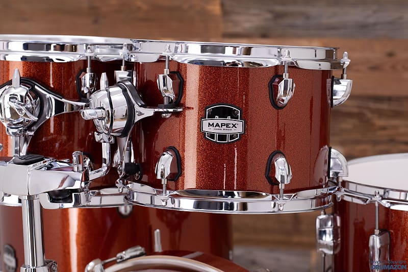 MAPEX MARS BIRCH 5 PIECE DRUM KIT, BLOOD ORANGE SPARKLE | Reverb