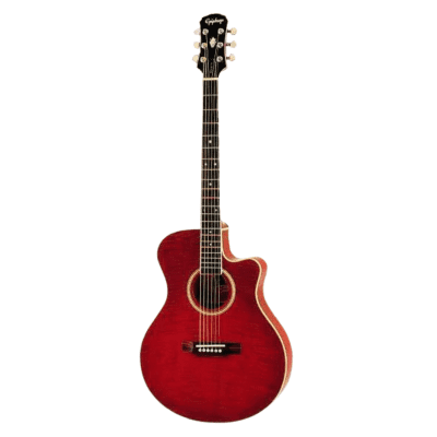 Used Epiphone PR 6E TR Acoustic Guitar Red