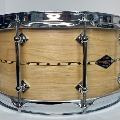Craviotto Maple Snare Drum - 6.5" x 14" - in Natural Satin with Maple Inlay image 10