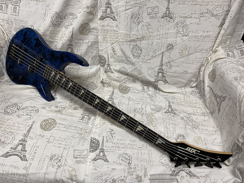 Applause GTX-55 1985 Blue Marble 5-String Bass Made By | Reverb