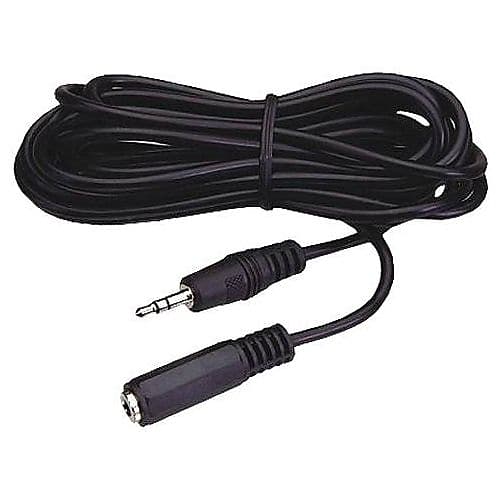 Steren - 25 ft 3.5mm 1/8" Stereo Headphone Extension Cord/Cable - Black image 1
