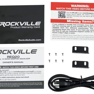 Rockville Audio REQ20 Dual 10 Band Home Theater Equalizer Graphic EQ w/VU Meters image 9