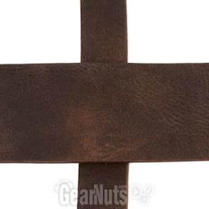 Levy's M17 2.5" Distressed Veg Tan Leather Guitar Strap - Dark Brown image 6