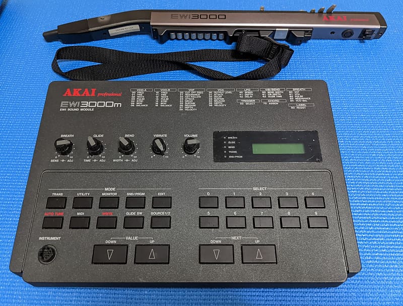 Akai EWM3000m EWI3000 Monophonic Woodwind Synthesizer with Patchman Patches  MIJ 1990