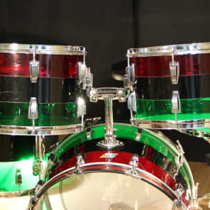 Ludwig Vistalite Pattern A Red Black Green 6pc Shell Pack image 3