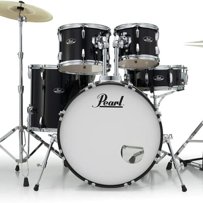 Pearl Roadshow 5-Piece New Fusion Drum Set Jet Black image 1