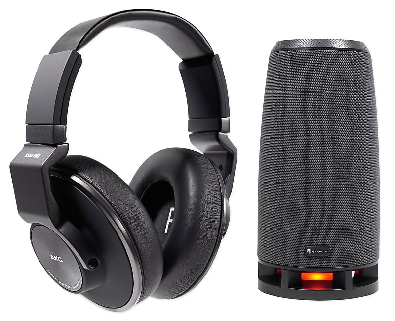 AKG K553 MK2 MKII Closed Back Studio Monitoring Headphones + RockShip Speaker  			