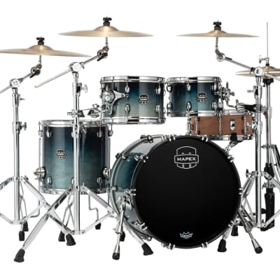 Mapex Saturn Rock 4 Piece Shell Pack Without Snare Teal Blue Fade (SR529XURJ) image 1