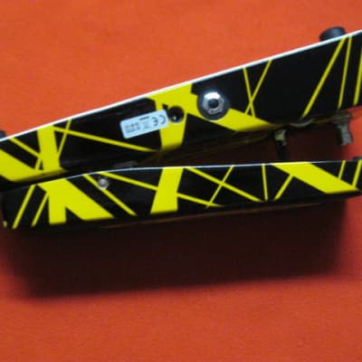lightly used (generally clean with some imperfections) Dunlop EVH95 Eddie Van Halen Signature Cry Baby Wah  - also called CRY BABY EVH WAH EVH-95 (Yellow / Black) NO box, NO paperwork, NO battery, and NO adjustment hex wrench tool image 19
