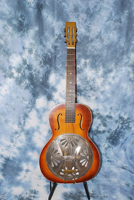 Video Demo 1933 Pre War Regal made Dobro Model 15 Round Neck Original Soft Shell Case