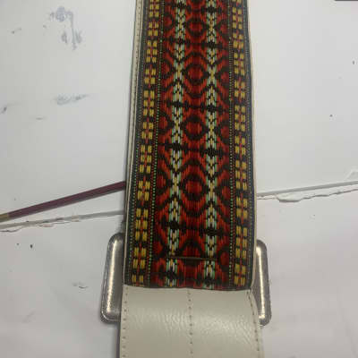 Ace 3 inch bass strap 70's red/brown woven image 7