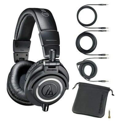 Audio-Technica ATH-M50x Professional Studio Monitor Headphones, Black image 1