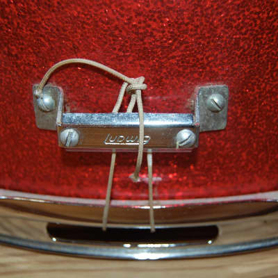 Vintage Ludwig 1970s Maple 15 x 12 Marching Snare Drum - Red/Gold Sparkle image 13