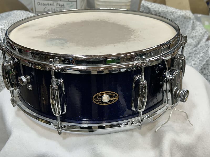 Slingerland 8 Lug Snare Drum 12/1965 - Deep Blue Sparkle image 1