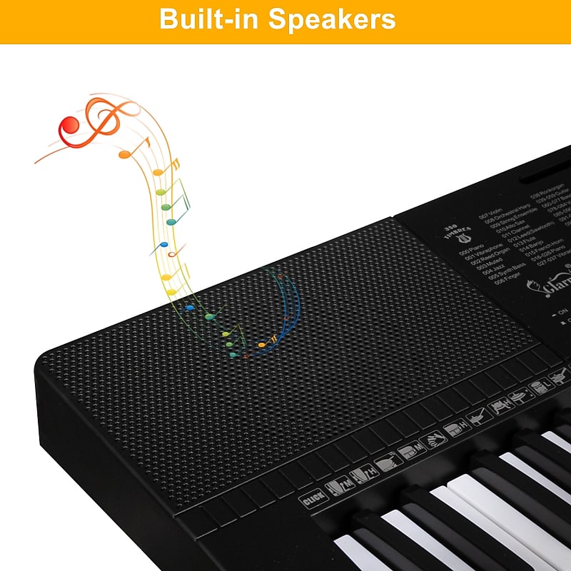 Glarry 61-Key Portable Keyboard w/LCD Screen, Microphone