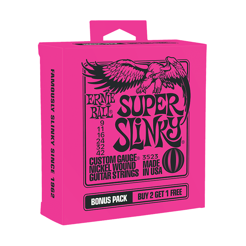 Ernie Ball P03523 Super Slinky Nickel Wound Electric Guitar Strings Bonus Pack image 2