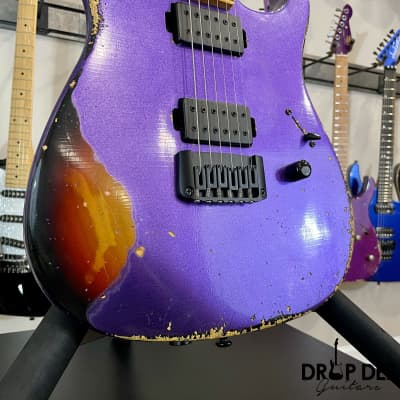 Balaguer Toro USA Heritage Electric Guitar w/ Case-Metallic Purple over Sunburst image 16