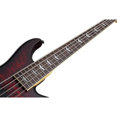 Schecter Stietto Extreme-5 Left Handed Bass Guitar Black Cherrry image 4
