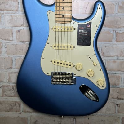 Fender American Performer Stratocaster Electric Guitar - Satin Lake Placid Blue (Philadelphia, PA) image 3