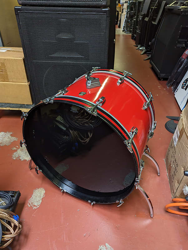 Hard to Find! 1984 Ludwig Chicago USA Fire Engine Red Wrap 16 | Reverb