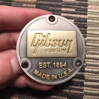 Gibson Les Paul Custom Shop '59 Bullion Toggle Switch Cover Back Plate Badge “EST 1894"~R7 R8 R9 R0 image 1