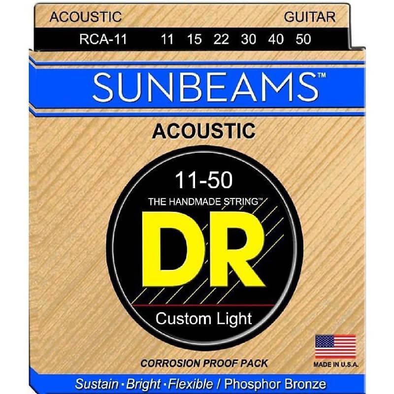 DR RCA-11 Sunbeam Acoustic Guitar Strings Med/Lite 11-50 gauge image 1
