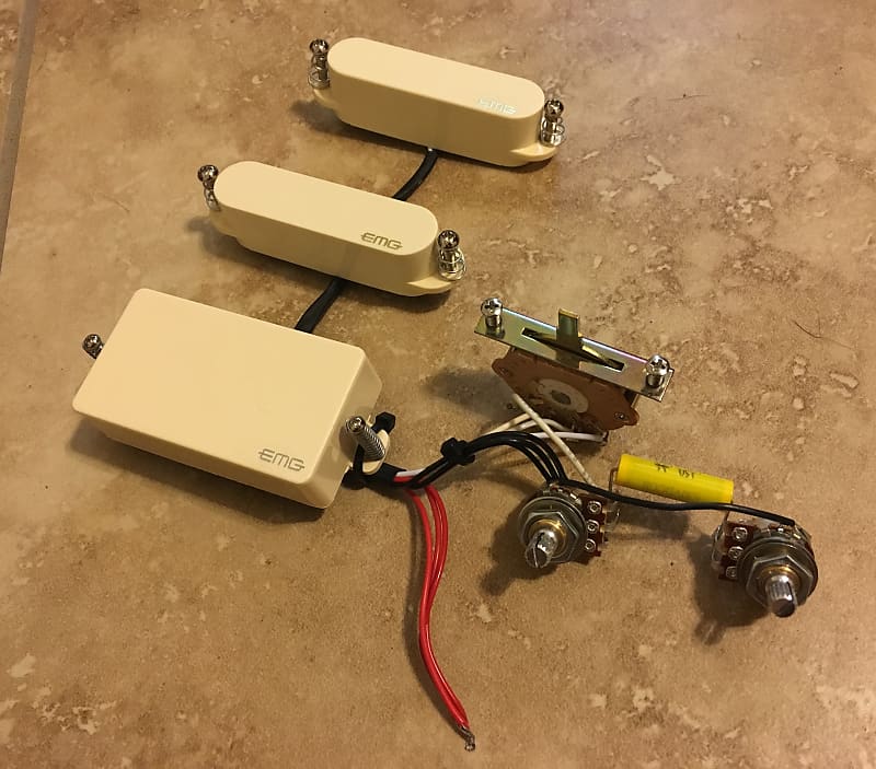 EMG 81/SA/SA HSS Pickup Set, Ivory, Prewired! | Reverb UK