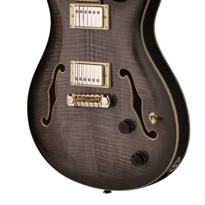 Paul Reed Smith PRS SE Hollowbody II Electric Guitar Charcoal Burst w/ Hardshel image 3