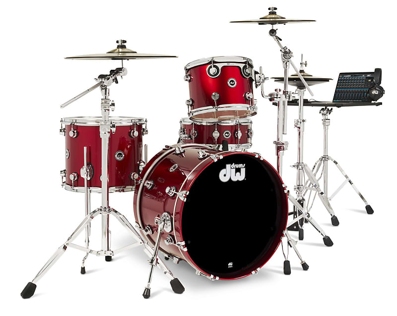 DWe 4-Piece Drum Kit Bundle - Black Cherry Metallic | Reverb