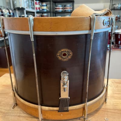 Slingerland  Marching snare This Brass Cloud Badge 1928-1941 Wood Mahogany/Maple image 1