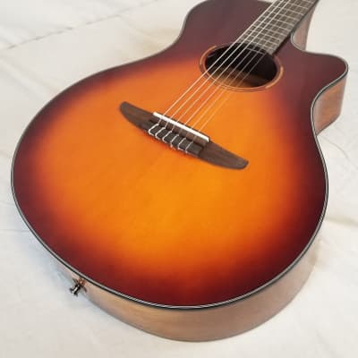 Yamaha NTX1 Acoustic Electric Nylon String Classical Guitar, Brown Sunburst image 5