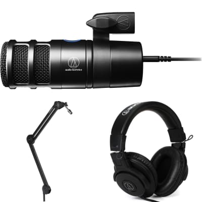Audio-Technica AT2040USB Dynamic Broadcast USB Microphone Podcast Bundle