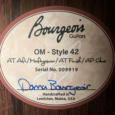 Bourgeois OM-42 Aged Tone Adirondack & Madagascar Rosewood/NOS *VIDEO* image 23