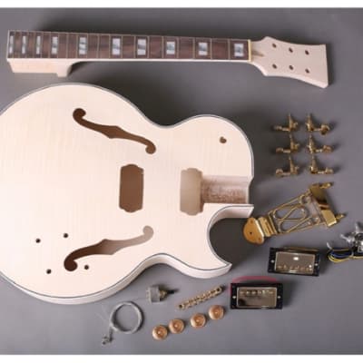 Unbranded Archtop  Electric Guitar DIY Kit  Natural Unfinished image 1