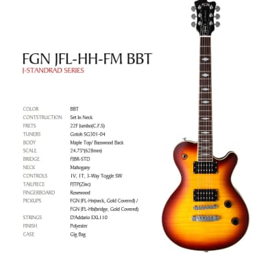 Fujigen JFL-HH-FM BBT Maple Top Basswood Mahogany Single Cutaway Electric Guitar image 4
