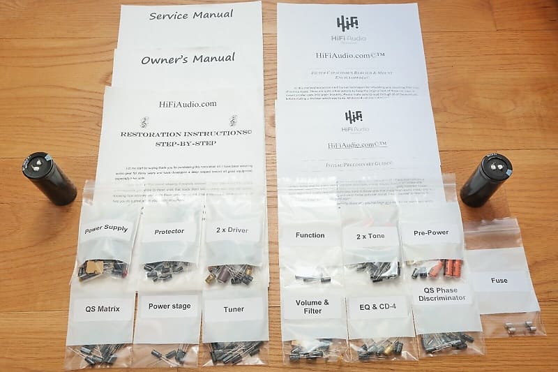 Sansui QRX-8001 restoration kit filter capacitor repair rebuild fix  			