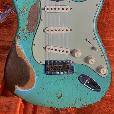 NEW ! Fender Fender Custom Shop 1960 Dual Mag II Strat Super Heavy Relic - Aged Surf Green - Authorized Dealer - 7.9lbs - G02837 for sale