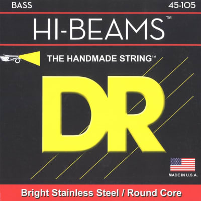 DR Strings HI-BEAMS - Stainless Steel 4-String Bass Guitar Strings, 45-105, Round Core image 1
