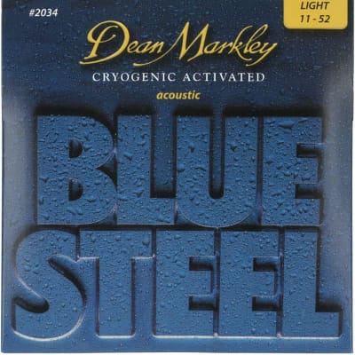 Dean Markley 2034 Blue Steel Cooper Zinc Acoustic Guitar Strings Light 11-52 image 1
