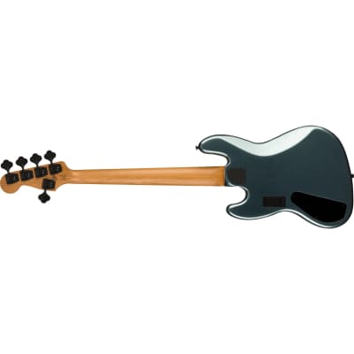 Squier (Fender) Contemporary Active Jazz Bass HH V 5-String, Gunmetal Metallic image 4
