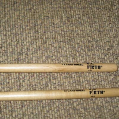 ONE pair new old stock (with packaging) Vic Firth T2 AMERICAN CUSTOM TIMPANI - CARTWHEEL MALLETS (SOFT), Head material / color: Felt / White -- Handle material: Hickory (or maybe Rock Maple) from 2010s (2019) image 17